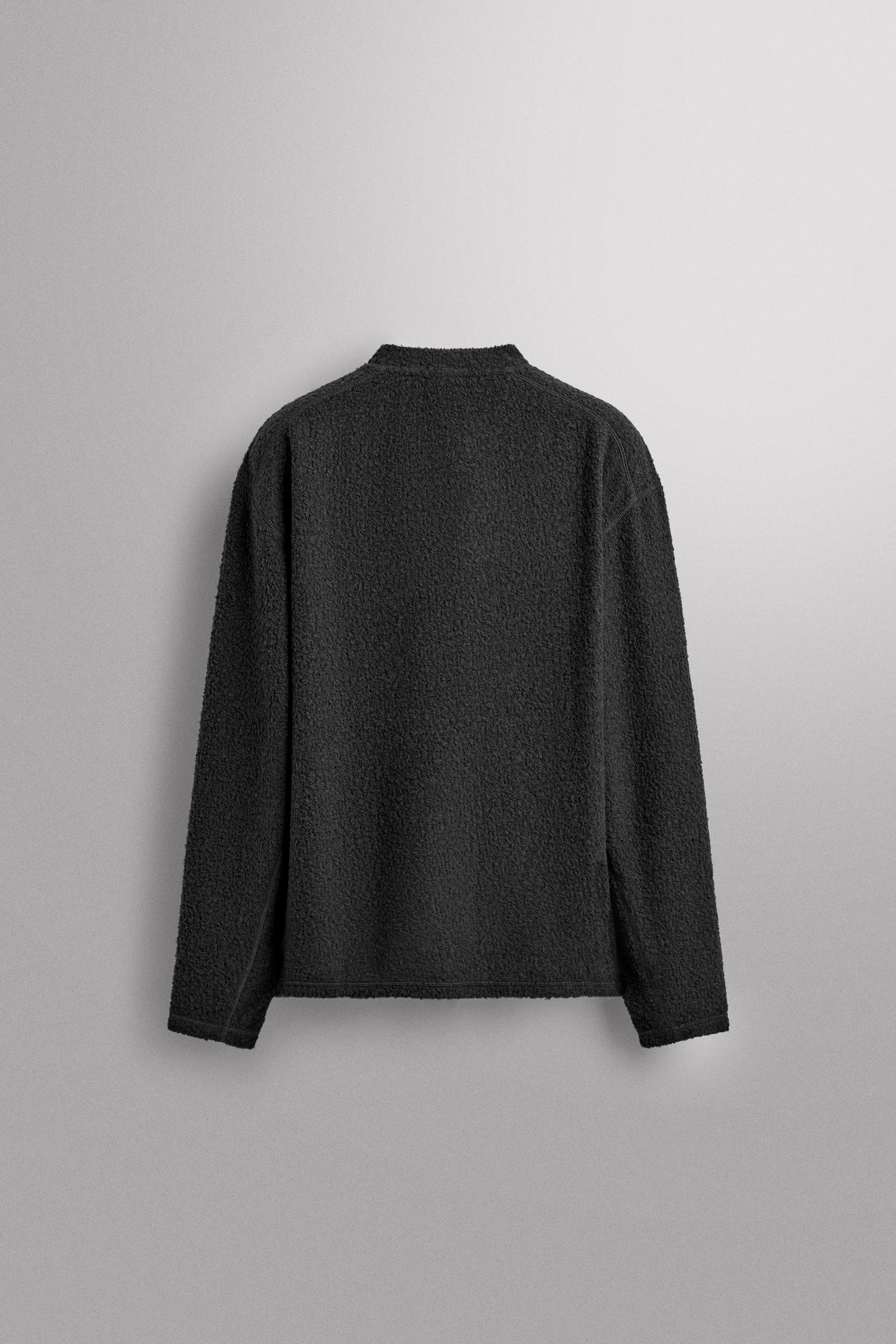 TEXTURED WOOL BLEND SWEATSHIRT